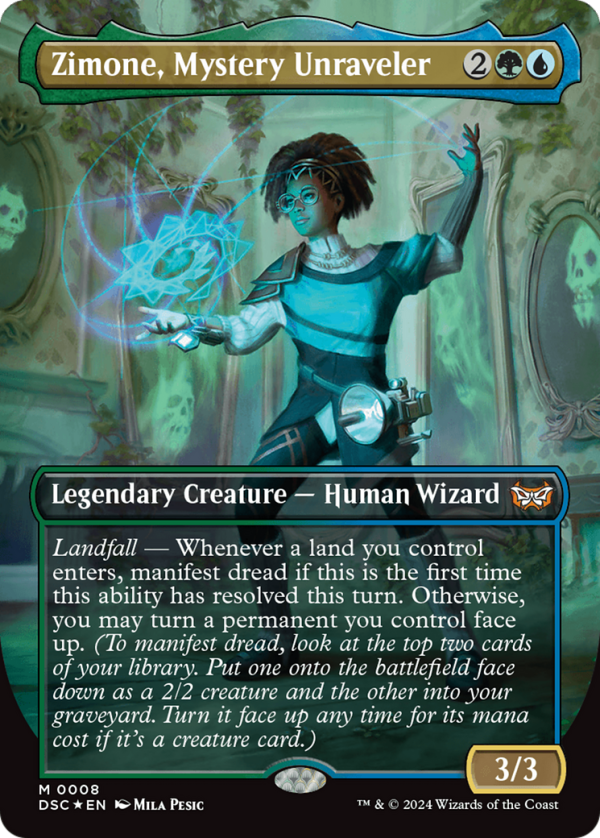 Zimone, Mystery Unraveler (Borderless) [Duskmourn: House of Horror Commander] Discount