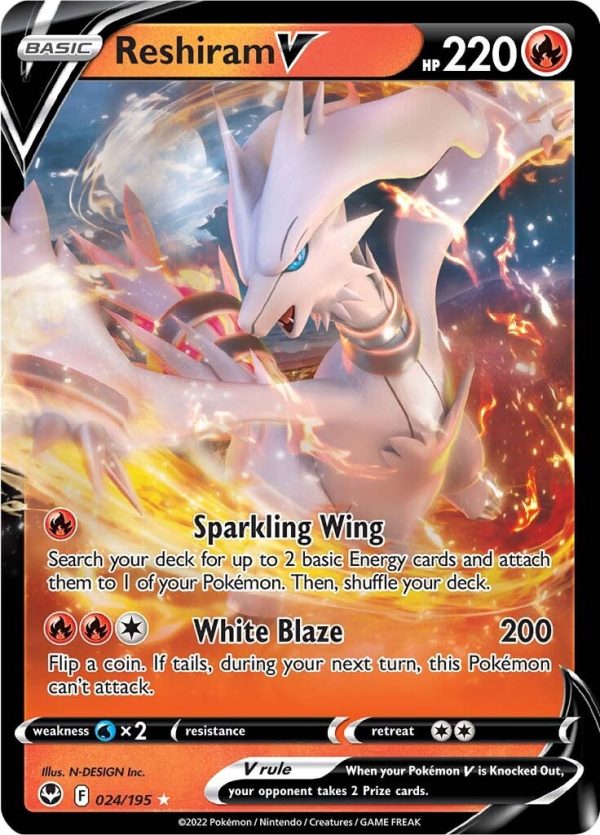 Reshiram V (024 195) [Sword & Shield: Silver Tempest] Online now