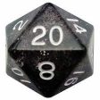 Metallic Dice Games: 35mm Mega D20 - Ethereal Black with White Online Hot Sale