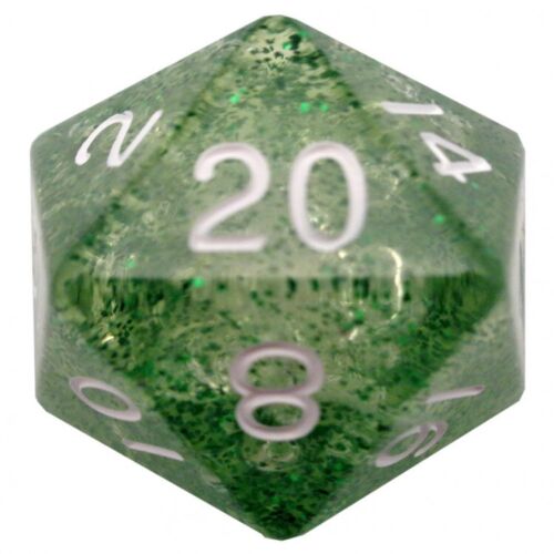 Metallic Dice Games: 35mm Mega D20 - Ethereal Green with White For Cheap