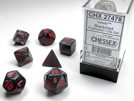 Chessex Velvet Series -  Polyhedral Black red 7-Die Set Fashion