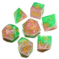 Halfsies Dice - Rose Petal Pink & Thorn Green Hot on Sale